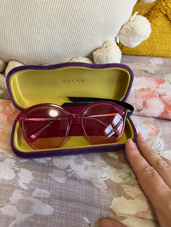 Gucci Accessories - Gucci Transparent Pink Round Sunglasses